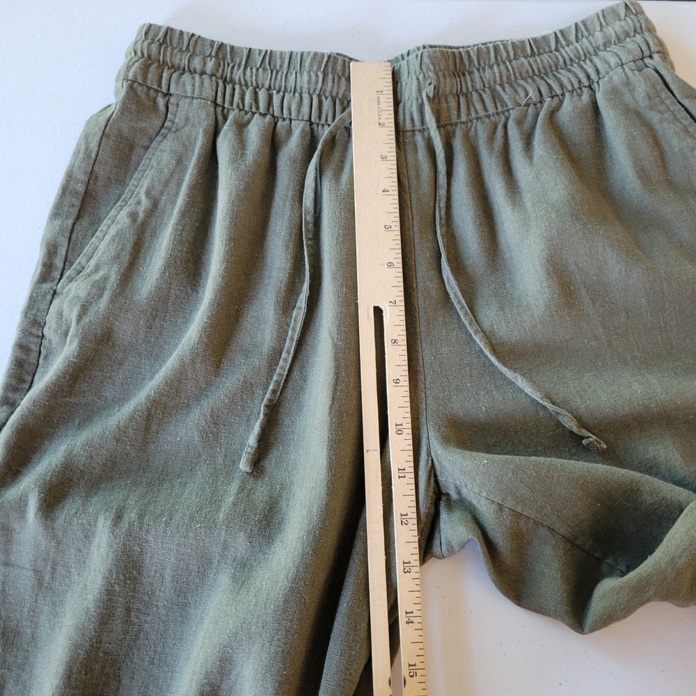 Banana Republic Wide Leg Crop Pants Small Avocado Green Coastal Resort Travel - Picture 7 of 11